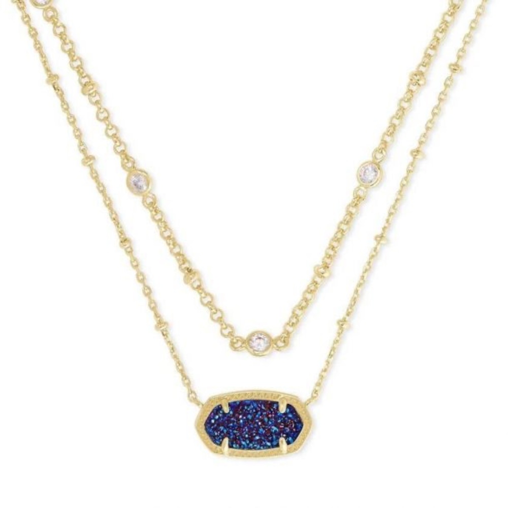 Kendra Scott • Elisa Multi-Strand Necklace in Indigo Blue Drusy
